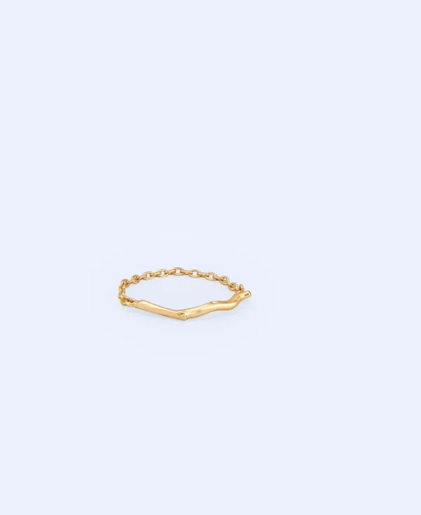 Adolfo Dominguez Bijuteria*Bague A Branches Metalliques Dore