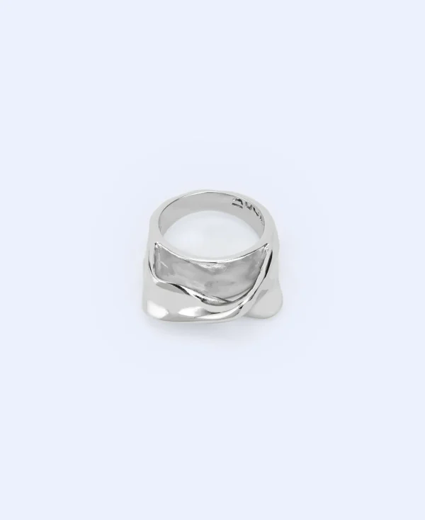 Adolfo Dominguez Bijuteria*Bague En Zinc A Motif Torsion Argente