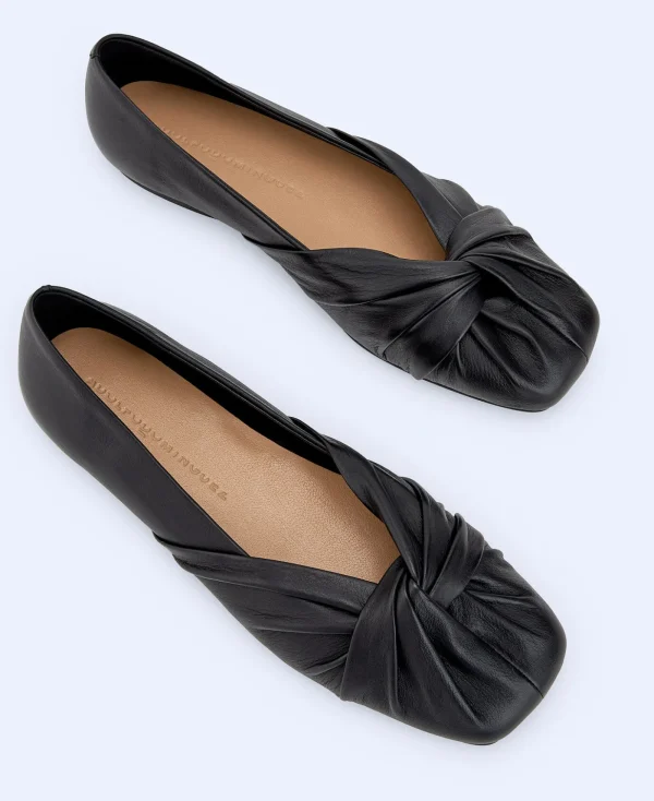 Adolfo Dominguez Chaussures*Ballerines En Cuir Nappa Noir