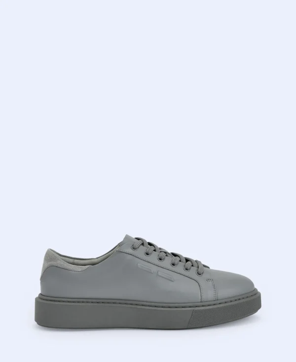 Adolfo Dominguez Chaussures*Baskets Basiques En Cuir Responsable Gris Clair