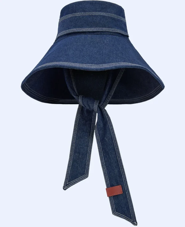 Adolfo Dominguez Chapeaux*Bob En Denim Bleu Denim