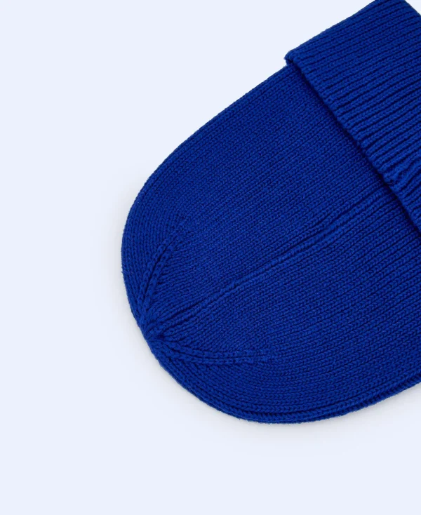 Adolfo Dominguez Chapeaux*Bonnet En Maille Cotelee De Coton Cobalt