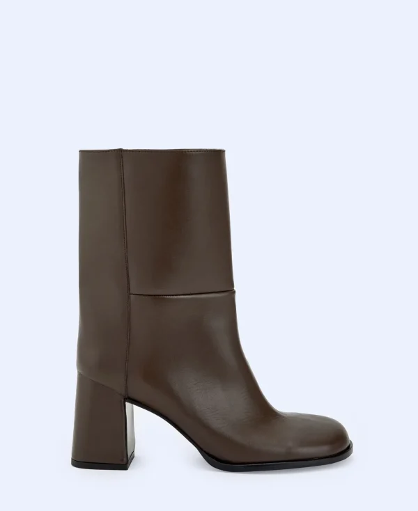 Adolfo Dominguez Chaussures*Bottines En Cuir A Tige Ample Taupe