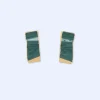 Adolfo Dominguez Bijuteria*Boucles D'Oreilles A Motif Plis Laquees Vert