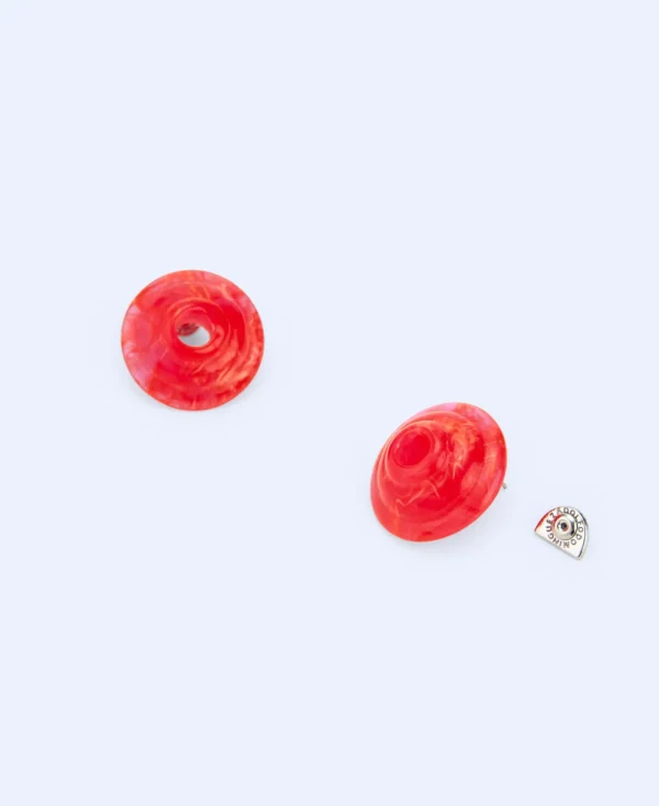 Adolfo Dominguez Bijuteria*Boucles D'Oreilles Circulaires En Resine Rose