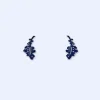 Adolfo Dominguez Bijuteria*Boucles D'Oreilles Feuille En Laiton Et Resine Bleu