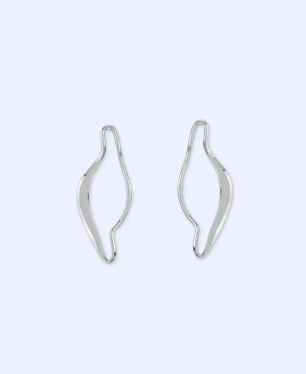 Adolfo Dominguez Bijuteria*Boucles D'Oreilles Motif Vibrer Argente