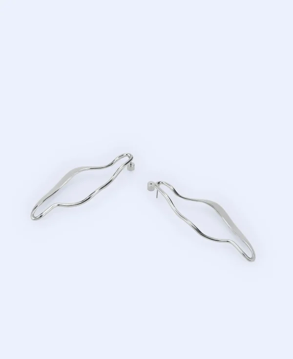 Adolfo Dominguez Bijuteria*Boucles D'Oreilles Motif Vibrer Argente