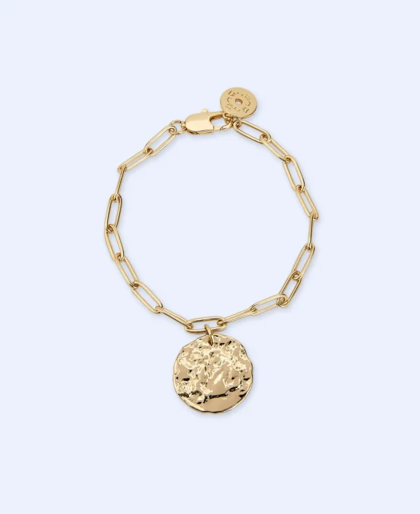 Adolfo Dominguez Bijuteria*Bracelet Metallique Maillons Dore