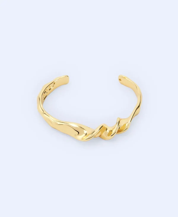 Adolfo Dominguez Bijuteria*Bracelet Metallique Motif Torsion Dore