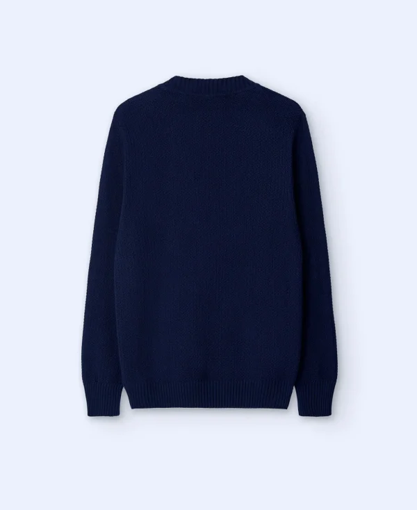 Adolfo Dominguez Mailles*Cardigan En Coton Bleu Marine