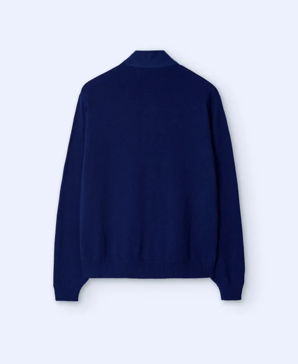 Adolfo Dominguez Mailles*Cardigan En Lin Europeen Bleu