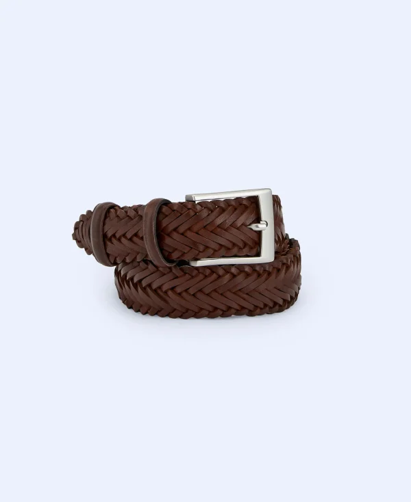 Adolfo Dominguez Ceinture*Ceinture En Cuir Tresse Marron