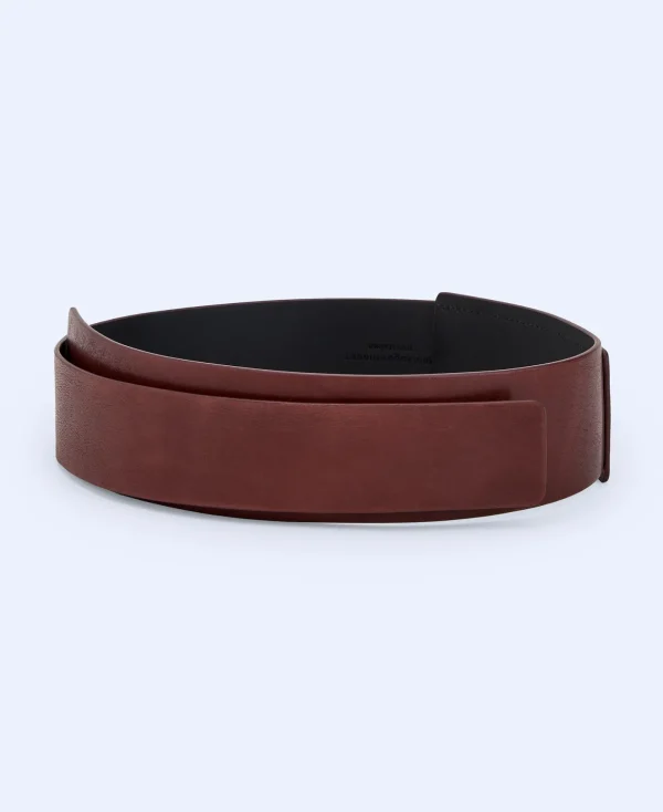 Adolfo Dominguez Ceinture*Ceinture Large En Cuir De Vachette Bordeaux