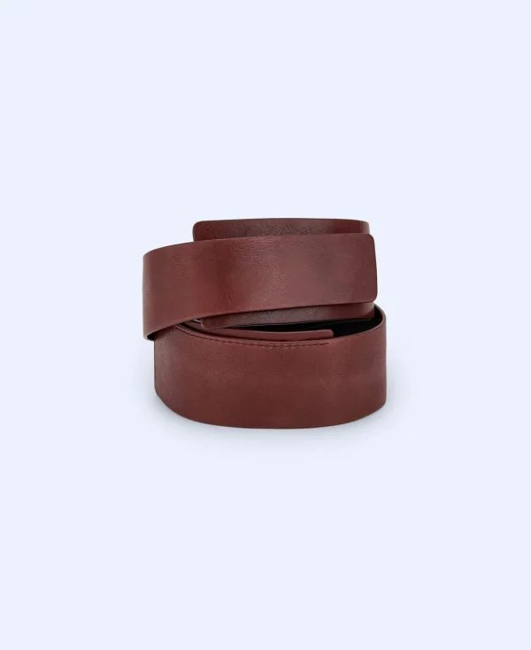 Adolfo Dominguez Ceinture*Ceinture Large En Cuir De Vachette Bordeaux