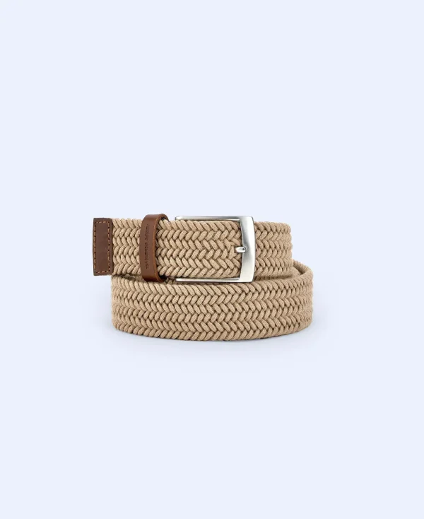 Adolfo Dominguez Ceinture*Ceinture Tressee En Cuir Et Coton Naturel