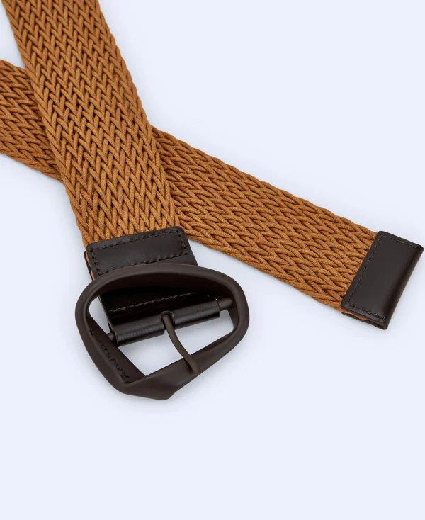 Adolfo Dominguez Ceinture*Ceinture Tressee En Cuir Et Coton Marron