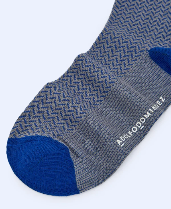 Adolfo Dominguez Chaussettes*Chaussettes A Motif De Chevrons Gris Clair