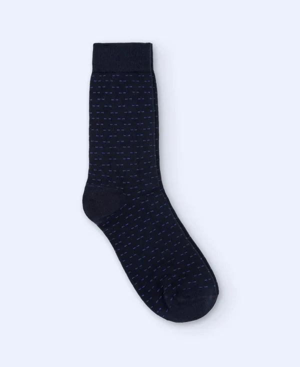 Adolfo Dominguez Chaussettes*Chaussettes A Motif De Lignes En Pointille Bleu Marine