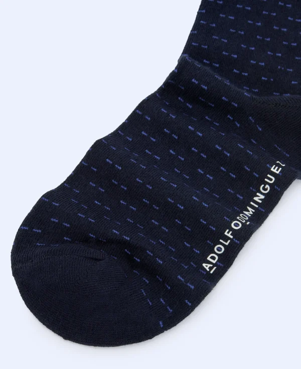 Adolfo Dominguez Chaussettes*Chaussettes A Motif De Lignes En Pointille Bleu Marine