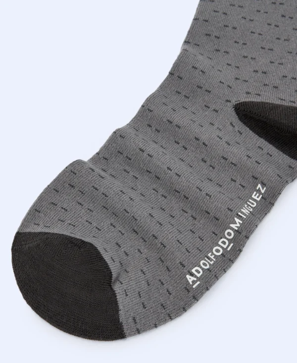 Adolfo Dominguez Chaussettes*Chaussettes A Motif De Lignes En Pointille Gris Clair