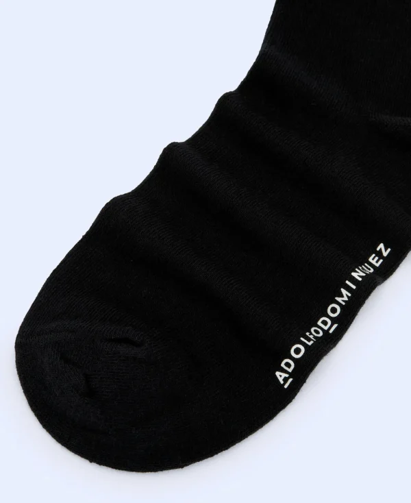 Adolfo Dominguez Chaussettes*Chaussettes Basiques A Logo Imprime Noir