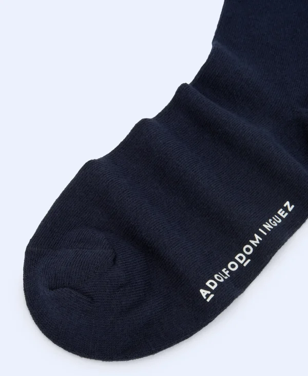 Adolfo Dominguez Chaussettes*Chaussettes Basiques A Logo Imprime Bleu Marine