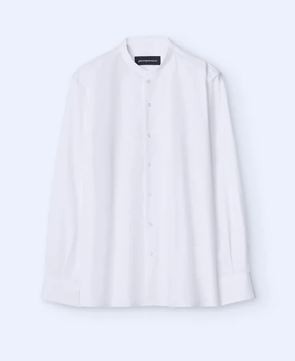 Adolfo Dominguez Chemises*Chemise A Col Mao En Coton Biologique Blanc