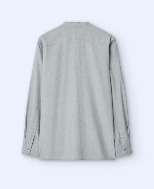 Adolfo Dominguez Chemises*Chemise A Col Mao En Coton Gris Clair