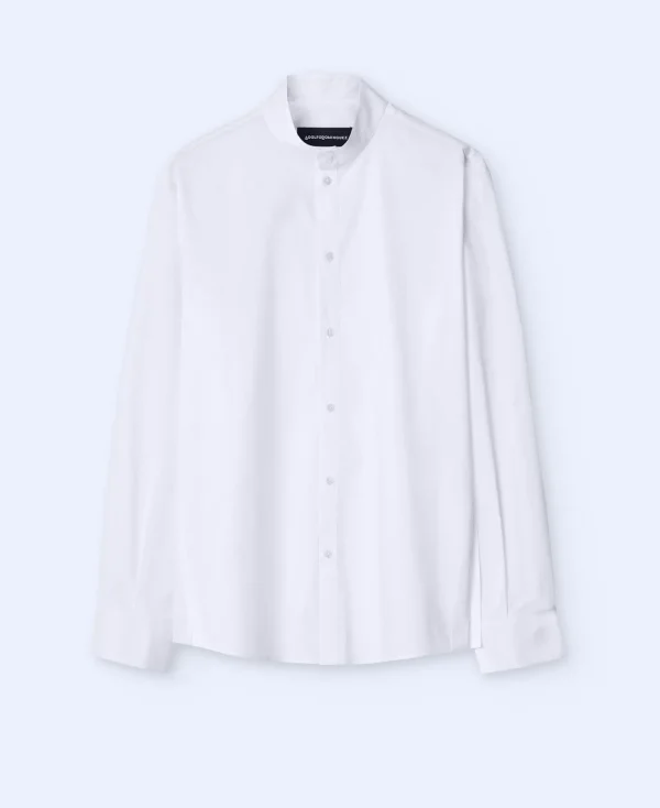 Adolfo Dominguez Chemises*Chemise A Col Mao En Coton Elastique Blanc