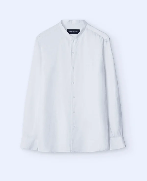 Adolfo Dominguez Chemises*Chemise A Col Mao En Lin Blanc