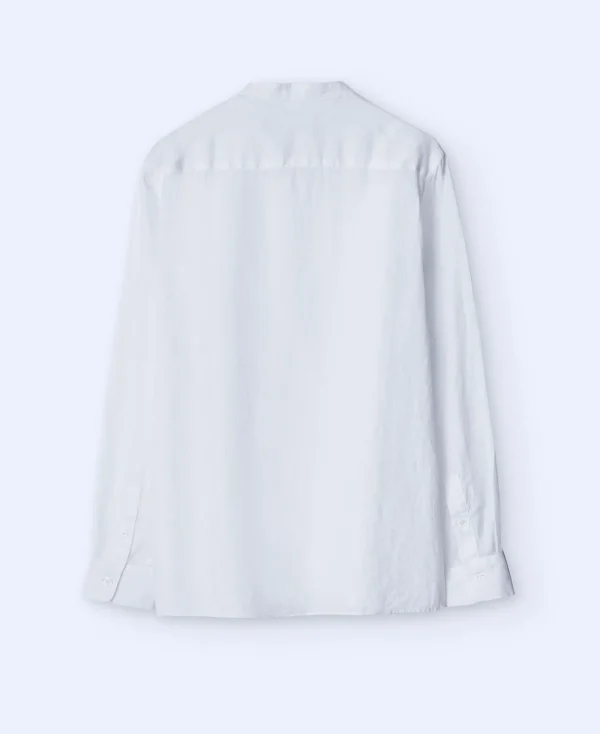 Adolfo Dominguez Chemises*Chemise A Col Mao En Lin Blanc