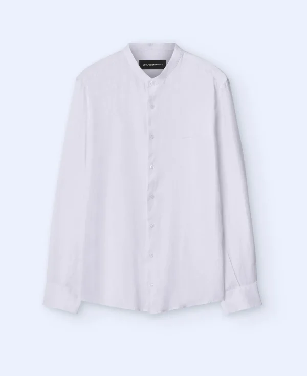 Adolfo Dominguez Chemises*Chemise A Col Mao En Pur Lin Blanc