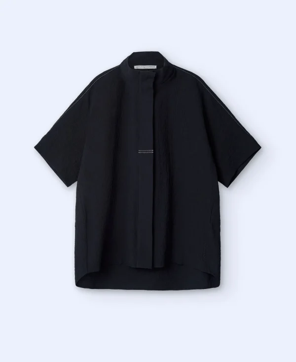 Adolfo Dominguez Chemises Et Tops*Chemise A Col Mao Et Manches Japonaises Noir