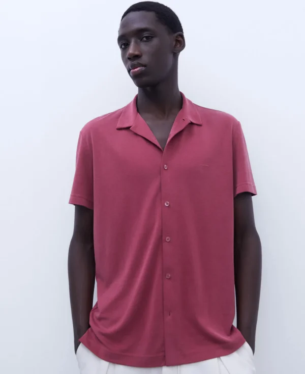 Adolfo Dominguez T-Shirts Et Polos*Chemise A Manches Courtes En Modal Terracotta