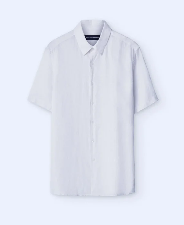 Adolfo Dominguez Chemises*Chemise A Manches Courtes En Lin Blanc