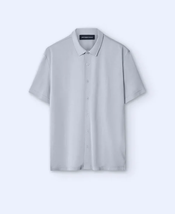 Adolfo Dominguez T-Shirts Et Polos*Chemise A Manches Courtes En Modal Gris Clair