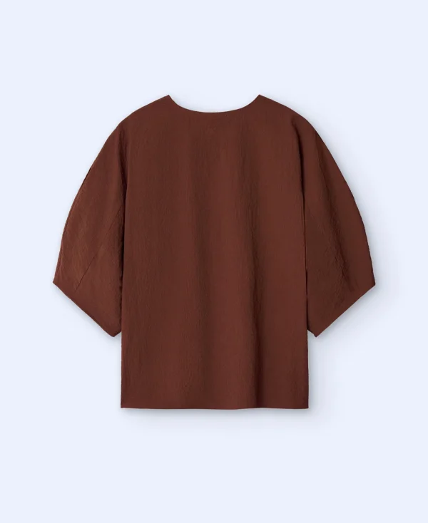 Adolfo Dominguez Chemises Et Tops*Chemise A Volume En Crepon De Coton Marron