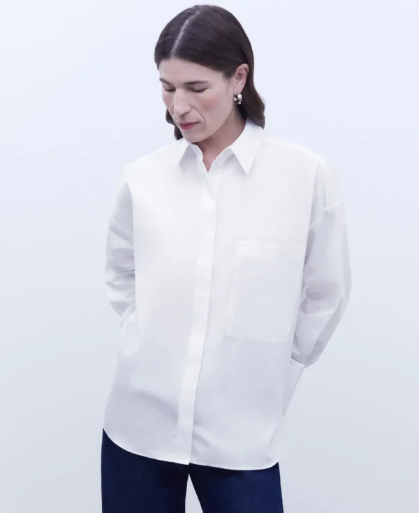 Adolfo Dominguez Chemises Et Tops*Chemise Ample En Coton Blanc