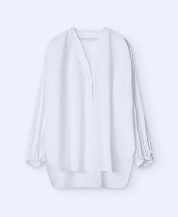 Adolfo Dominguez Chemises Et Tops*Chemise En Coton A Encolure En V Blanc