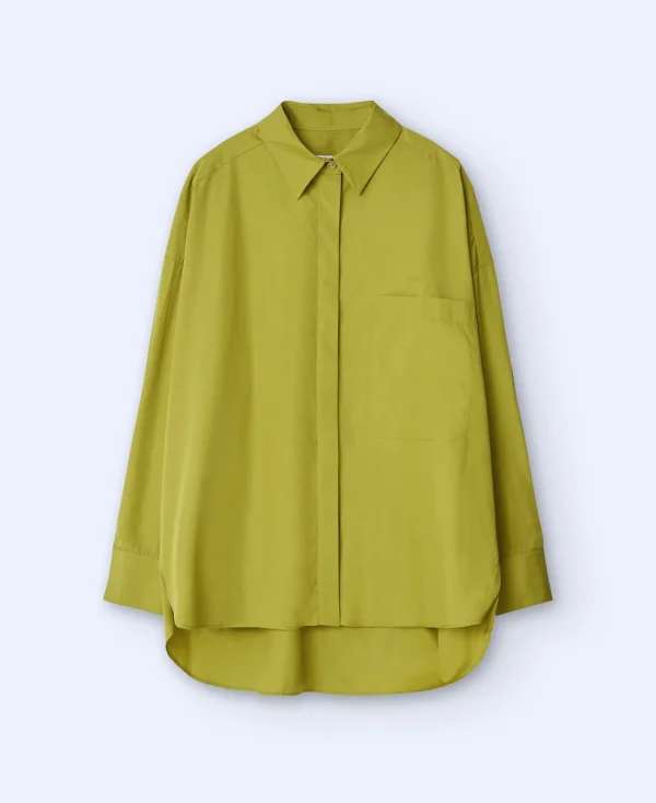 Adolfo Dominguez Chemises Et Tops*Chemise En Coton Oversize Vert Pistache