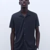 Adolfo Dominguez T-Shirts Et Polos*Chemise En Modal Noir