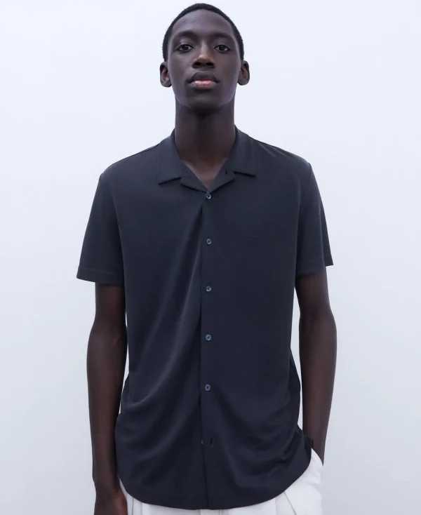 Adolfo Dominguez T-Shirts Et Polos*Chemise En Modal Noir