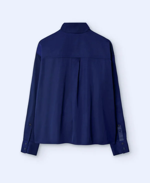 Adolfo Dominguez Chemises Et Tops*Chemise Oversize A Col Cheminee Bleu