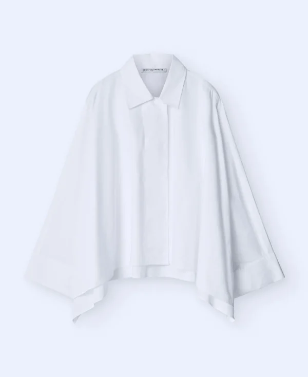 Adolfo Dominguez Chemises Et Tops*Chemise Oversize A Manches Japonaises En Coton Blanc