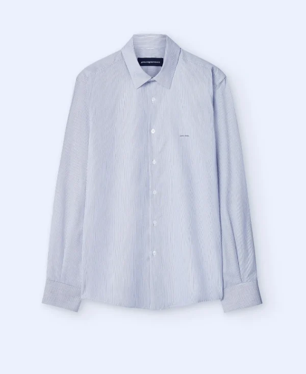 Adolfo Dominguez Chemises*Chemise Rayee A Col Revers Blanc/Gris