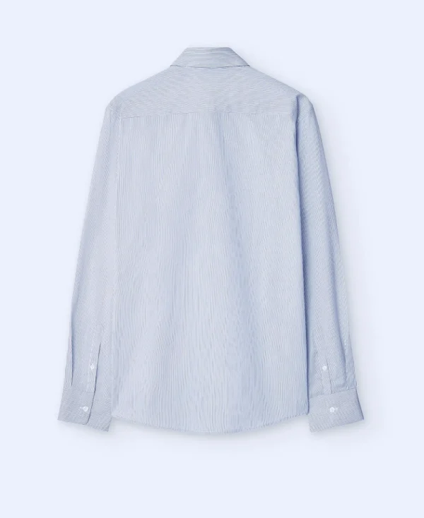 Adolfo Dominguez Chemises*Chemise Rayee A Col Revers Blanc/Gris