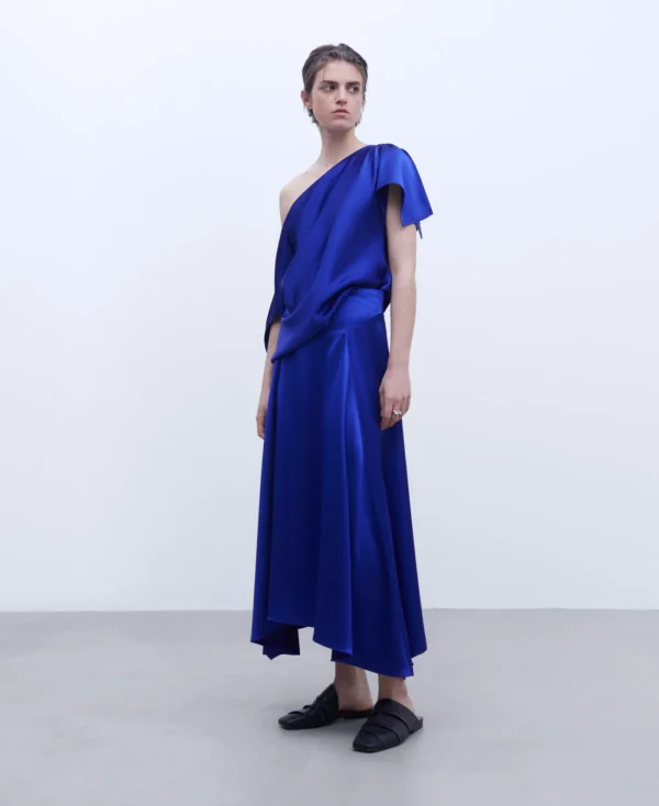 Adolfo Dominguez Chemises Et Tops*Chemisier Drape Cobalt