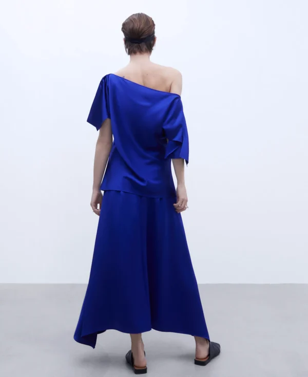 Adolfo Dominguez Chemises Et Tops*Chemisier Drape Cobalt