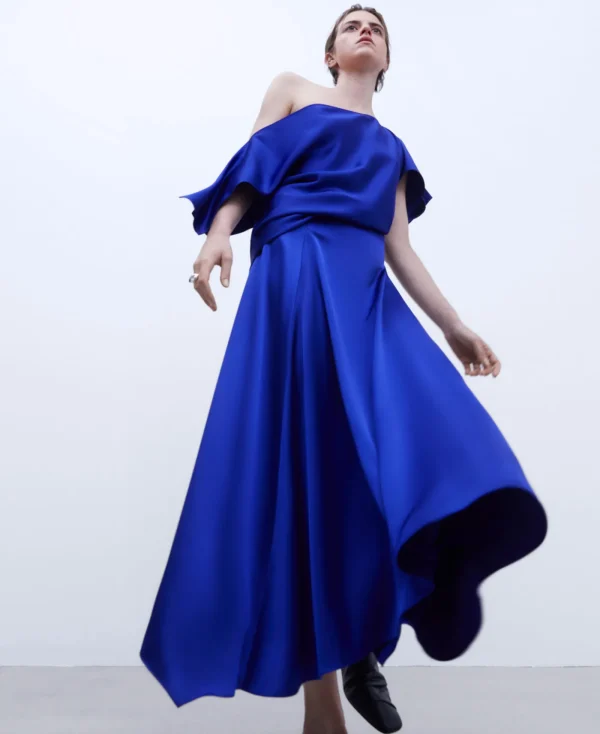 Adolfo Dominguez Chemises Et Tops*Chemisier Drape Cobalt